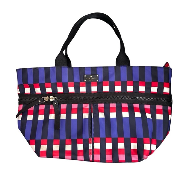 Kate Spade New York Multicolor Top Zip Geometric Nylon Lightweight Tote Bag - Picture 3 of 10